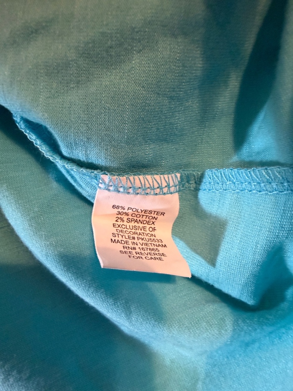 Notations Turquoise V-Neck Tie-Front Top with Crochet Trim Sleeves - Picture 5 of 8